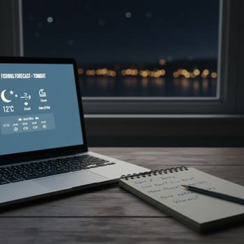 Phone with a weather forecast next to a notebook with written cancel rules